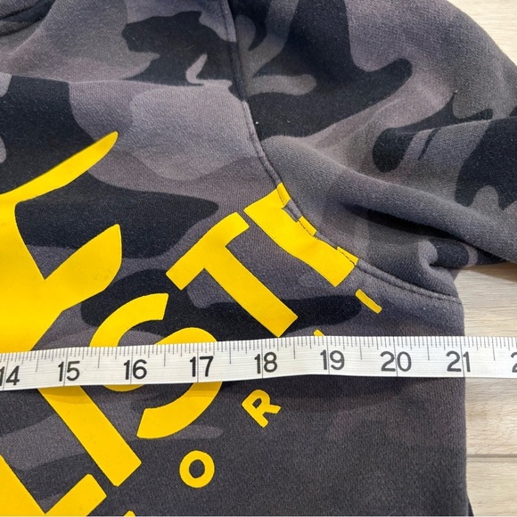 Hollister Bold Print Logo Graphic Hoodie Sweatshirt Black Camo Mens Size M - Picture 6 of 10